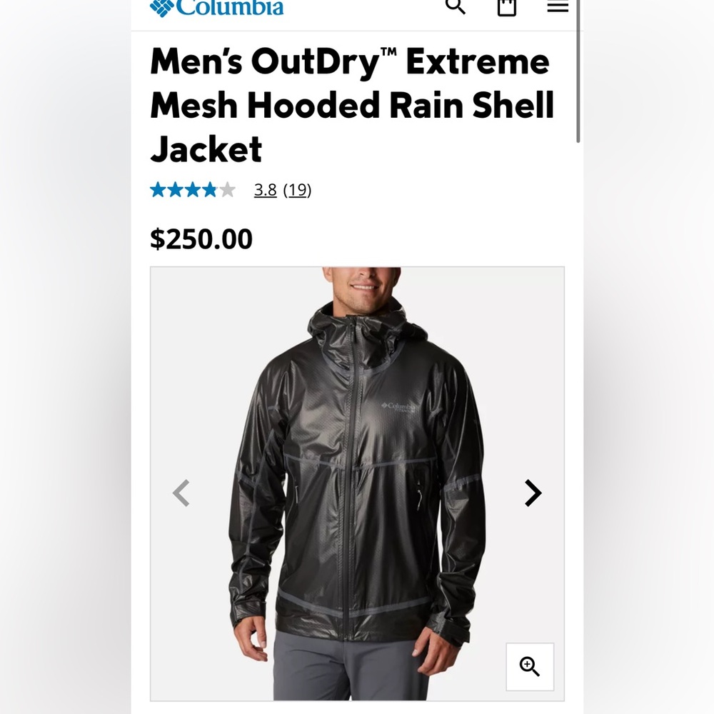 Men's OutDry Extreme Mesh Hooded Rain Shell Jacket